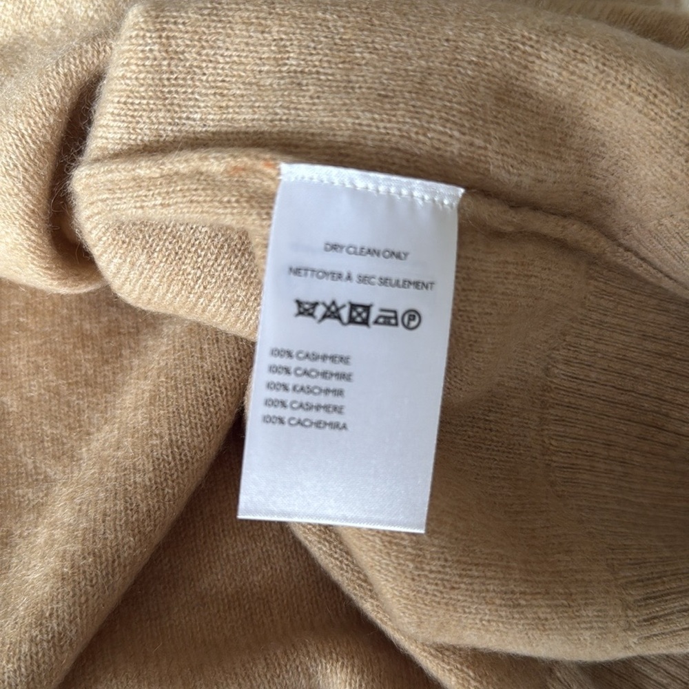 NWT Anthropologie The Alani Cashmere Mock-Neck Sweater by Pilcro Sand Dollar Tan - Picture 8 of 9
